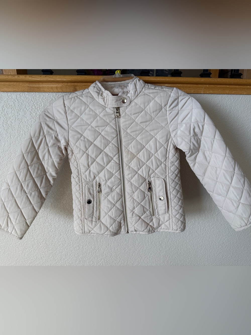 Zara for Girls Beige Cream Quilted Jacket Size 6